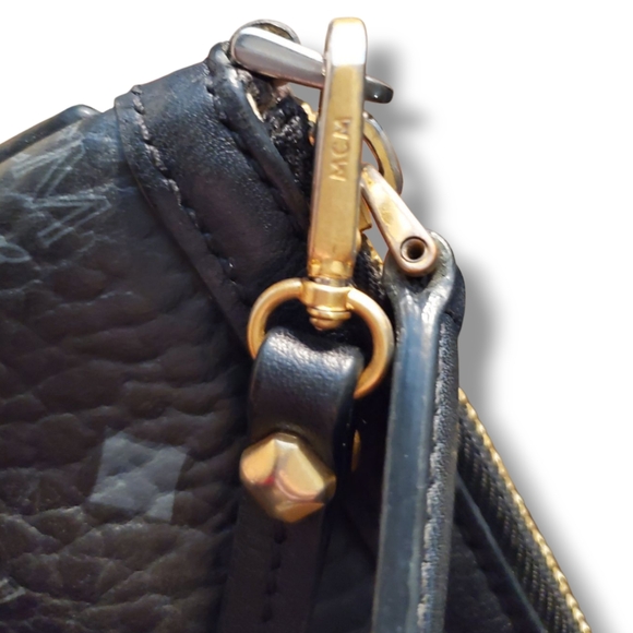 MCM Black Messenger Bag Sleek and Functional Minimalist Design - Picture 11 of 13